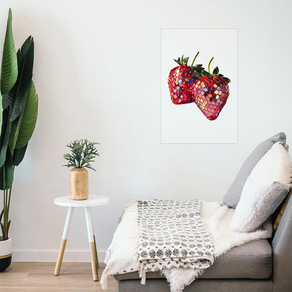 Transparent Collection - "Strawberry Disco" Acrylic Wall Art