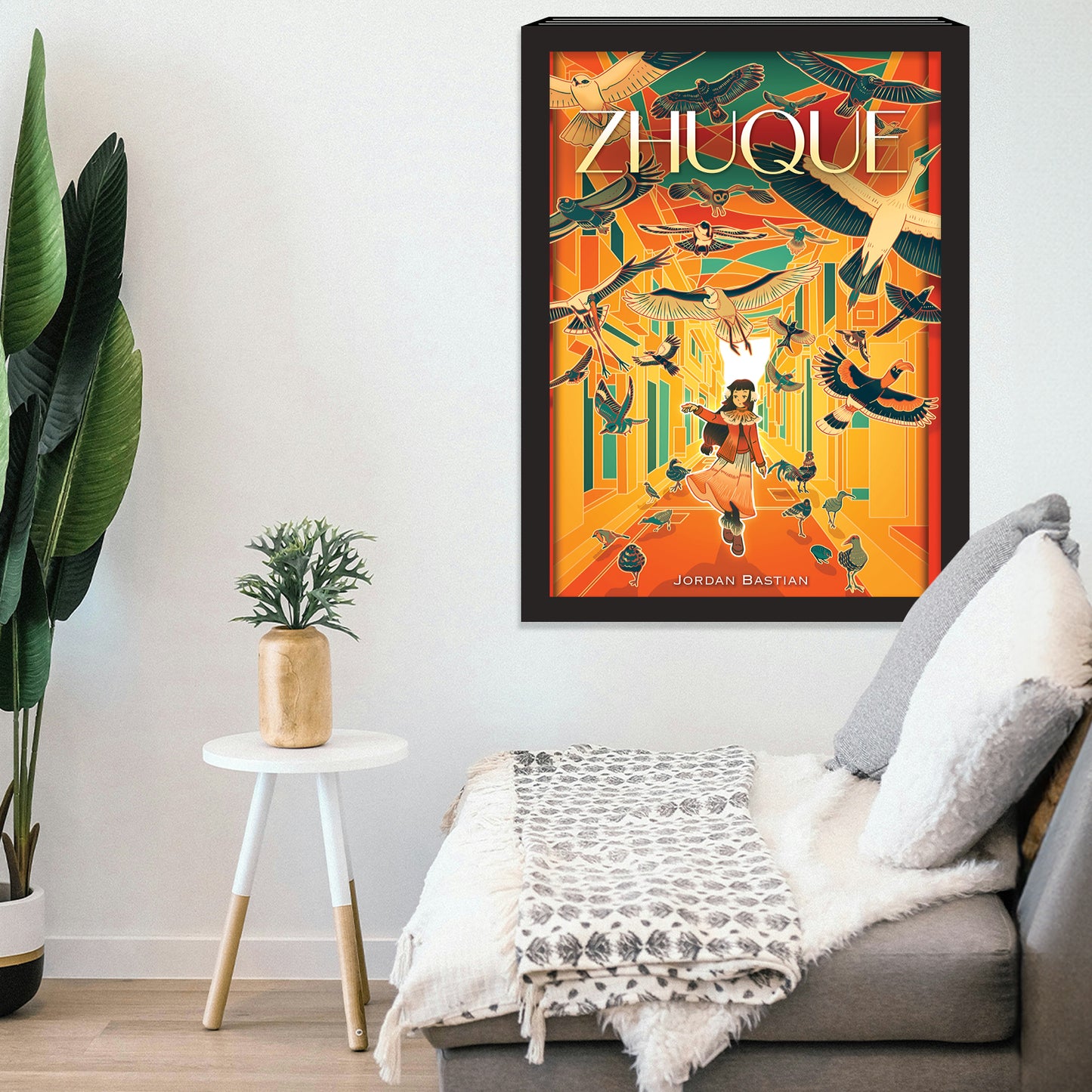 Odendonnn's The Four Symbols Collection - "Zhu Que, The Vermillion Bird" Acrylic Wall Art
