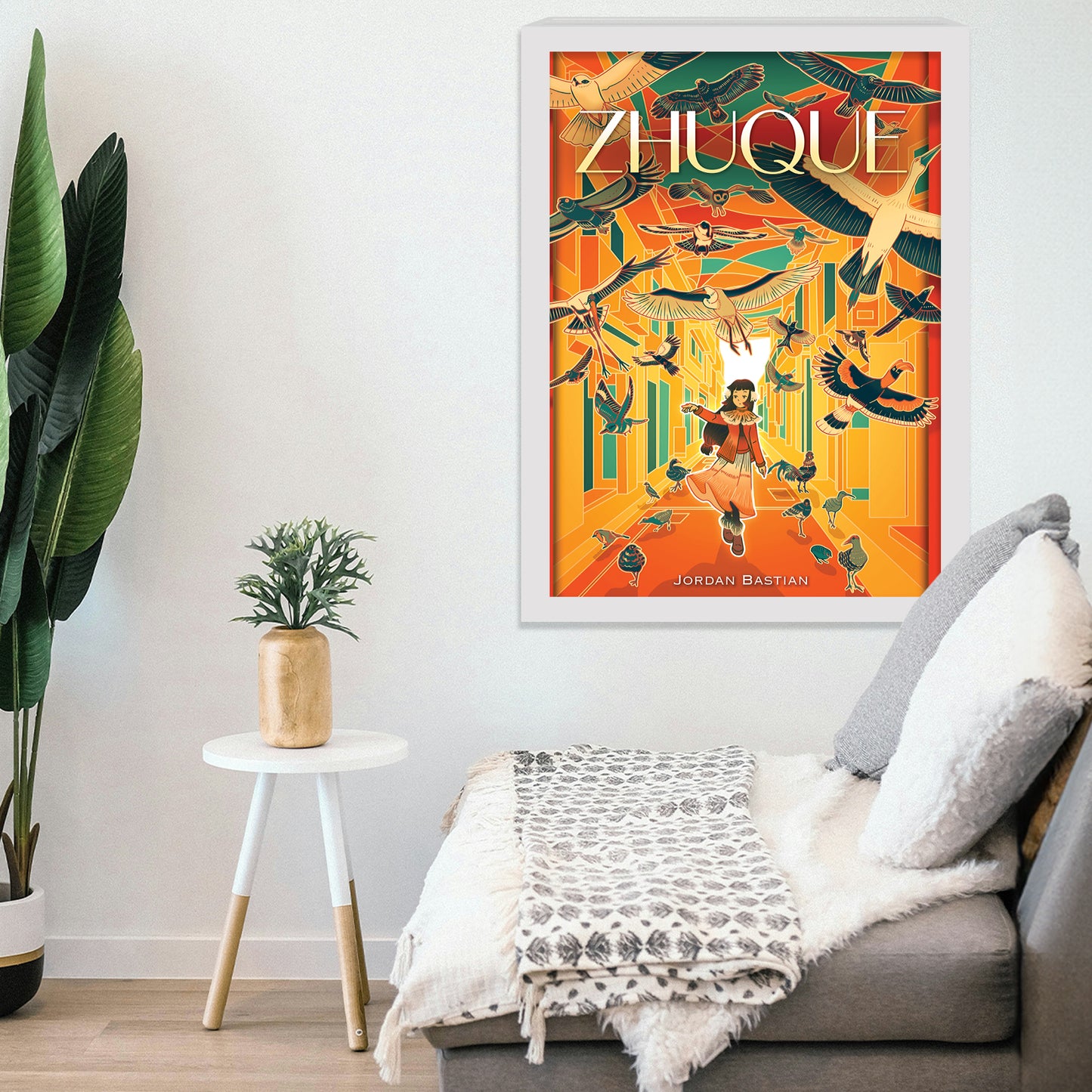 Odendonnn's The Four Symbols Collection - "Zhu Que, The Vermillion Bird" Acrylic Wall Art